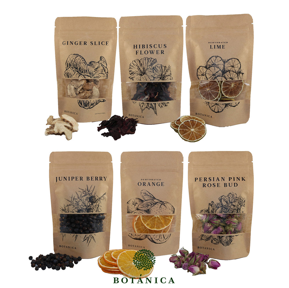 BOTANICA Gin-botanicals Ginkruiden 6 soorten (mix 1) in paper bag (175g)